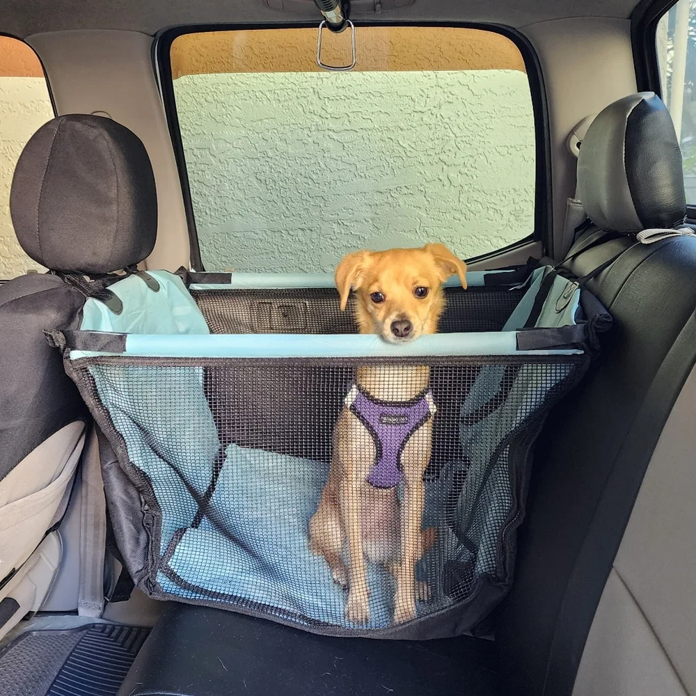 Dog Car Seat Half Rear Pet Travel Waterproof Pad Dog Hammock Safety Harness New